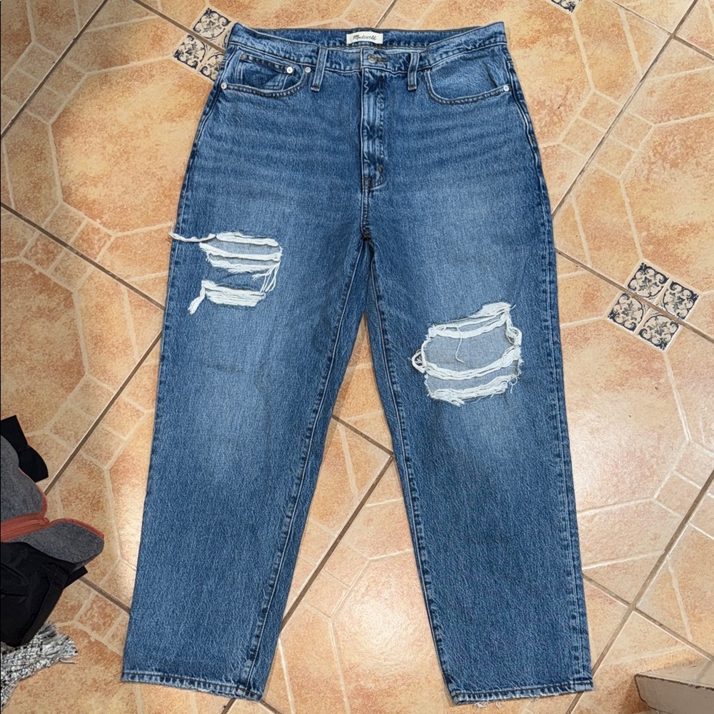 Madewell Distressed Blue Denim Jeans